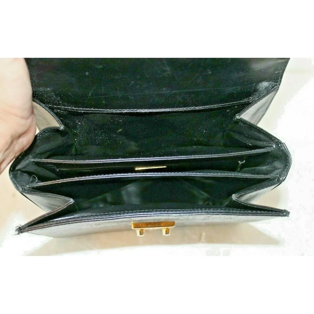 Scuola Del Cuoio Firenze Purse With Key Vintage Black Leather Italian Handbag